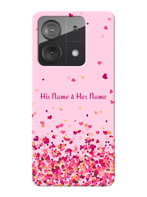 Custom Redmi Note 13 5G Photo Printing on Case with Floating Hearts Design