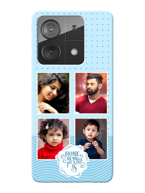 Custom Redmi Note 13 5G Custom Phone Case with Cute love quote with 4 pic upload Design