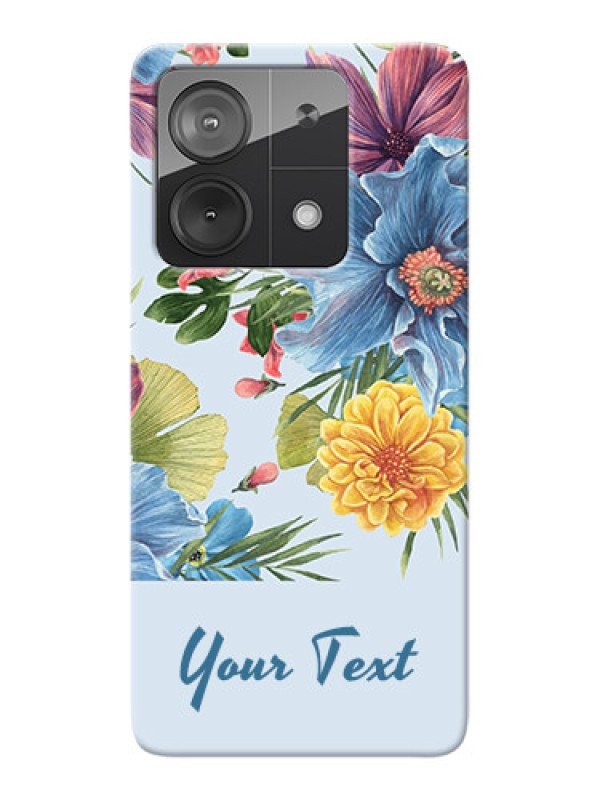 Custom Redmi Note 13 5G Custom Mobile Case with Stunning Watercolored Flowers Painting Design