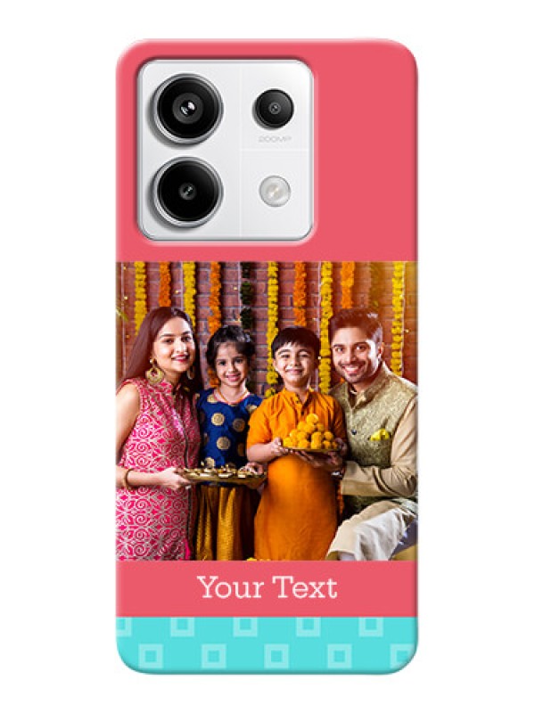 Custom Redmi Note 13 Pro 5G Mobile Back Covers: Peach And Blue Color Design