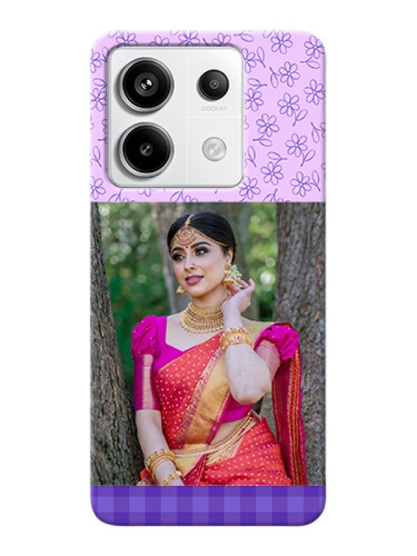 Custom Redmi Note 13 Pro 5G Mobile Cases: Purple Floral Design