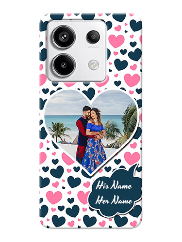 Custom Redmi Note 13 Pro 5G Mobile Covers Online: Pink And Blue Heart Design