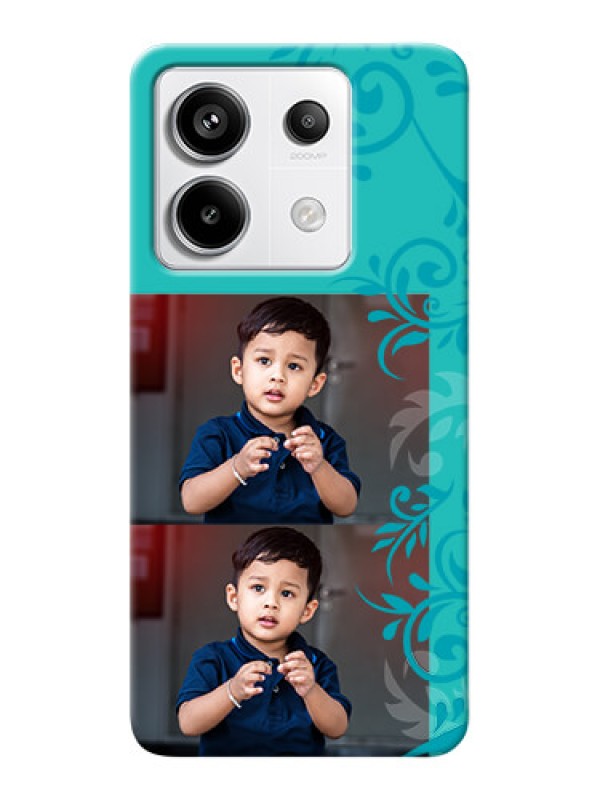 Custom Redmi Note 13 Pro 5G Mobile Cases with Photo and Green Floral Design