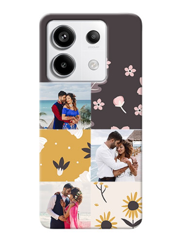 Custom Redmi Note 13 Pro 5G phone cases online: 3 Images with Floral Design
