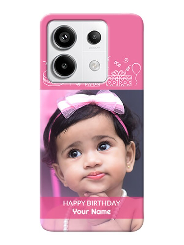 Custom Redmi Note 13 Pro 5G Custom Mobile Cover with Birthday Line Art Design