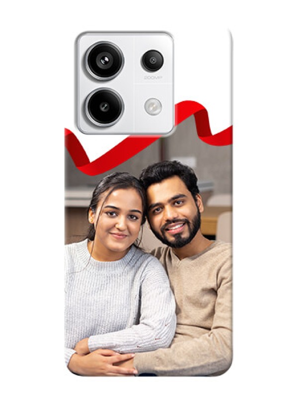 Custom Redmi Note 13 Pro 5G custom phone cases: Red Ribbon Frame Design