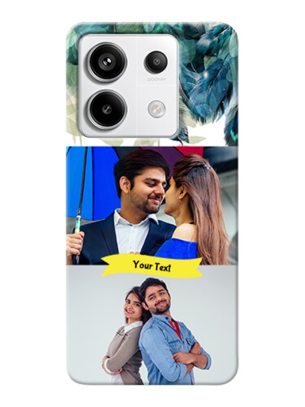 Custom Redmi Note 13 Pro 5G Phone Cases: Image with Boho Peacock Feather Design