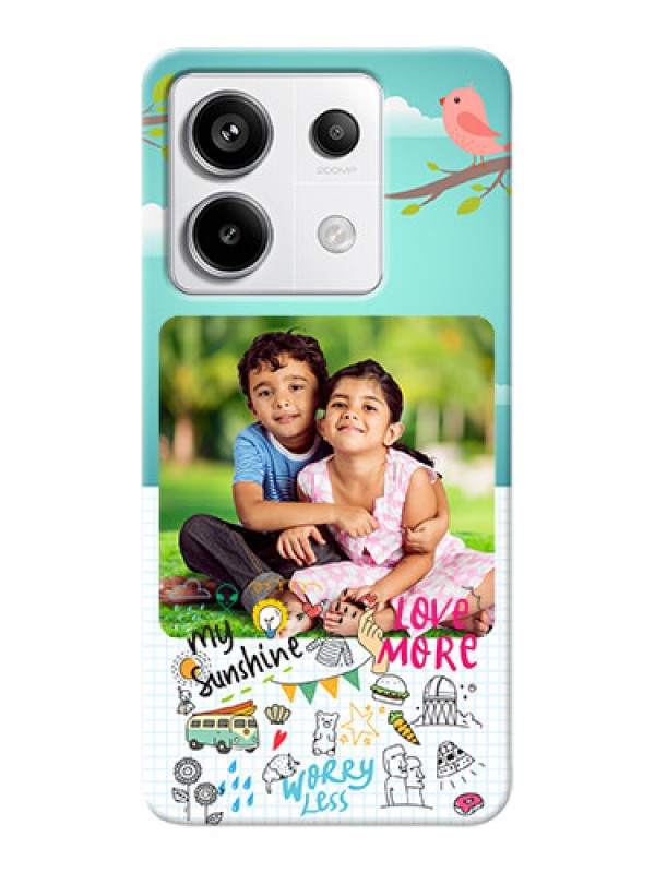 Custom Redmi Note 13 Pro 5G phone cases online: Doodle love Design