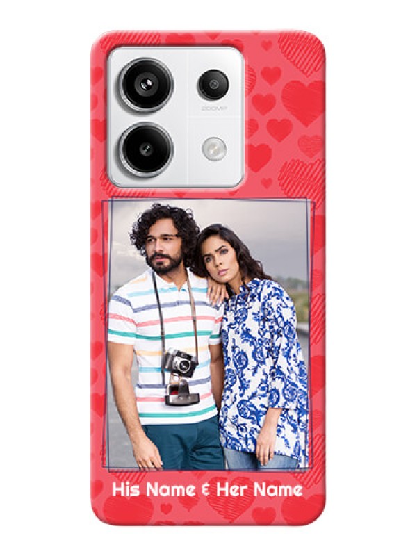 Custom Redmi Note 13 Pro 5G Mobile Back Covers: with Red Heart Symbols Design