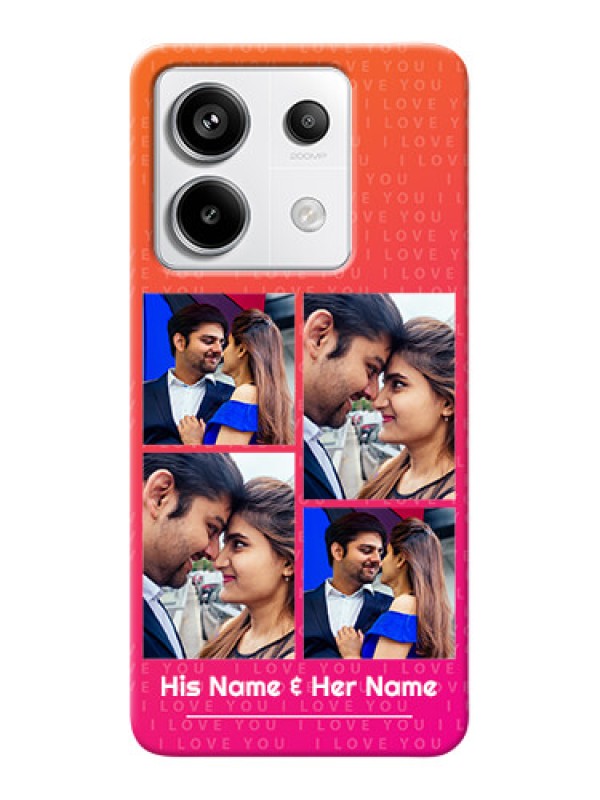 Custom Redmi Note 13 Pro 5G custom back covers: I Love You Pink Design