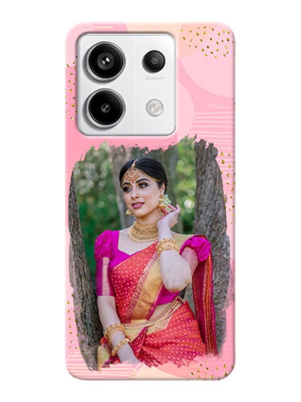 Custom Redmi Note 13 Pro 5G Phone Covers for Girls: Gold Glitter Splash Design