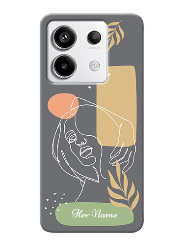 Custom Redmi Note 13 Pro 5G Custom Phone Case with Gazing Woman line art Design