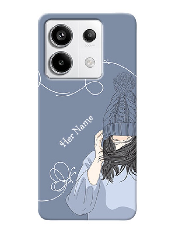 Custom Redmi Note 13 Pro 5G Custom Mobile Case with Girl in winter outfit Design