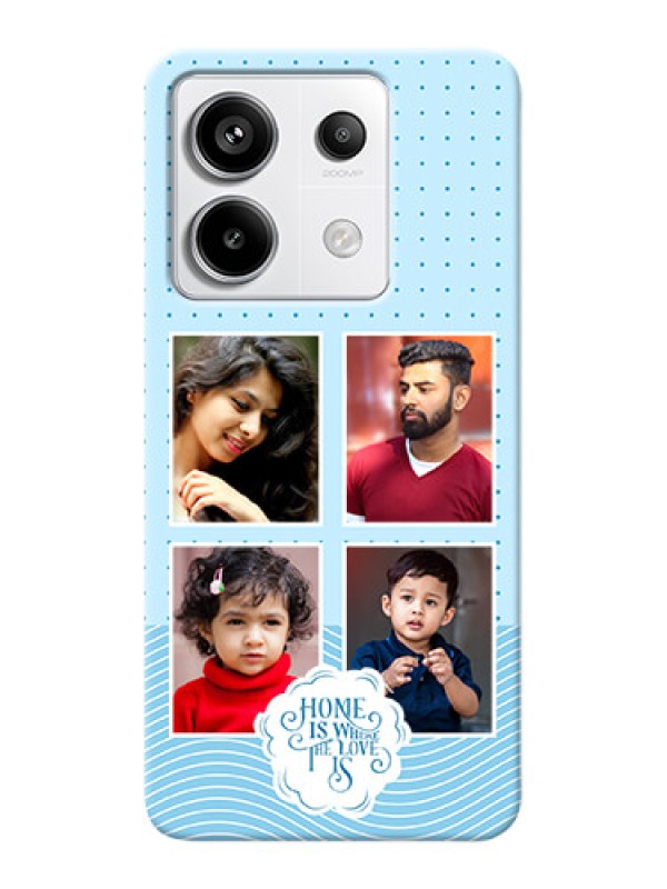 Custom Redmi Note 13 Pro 5G Custom Phone Case with Cute love quote with 4 pic upload Design