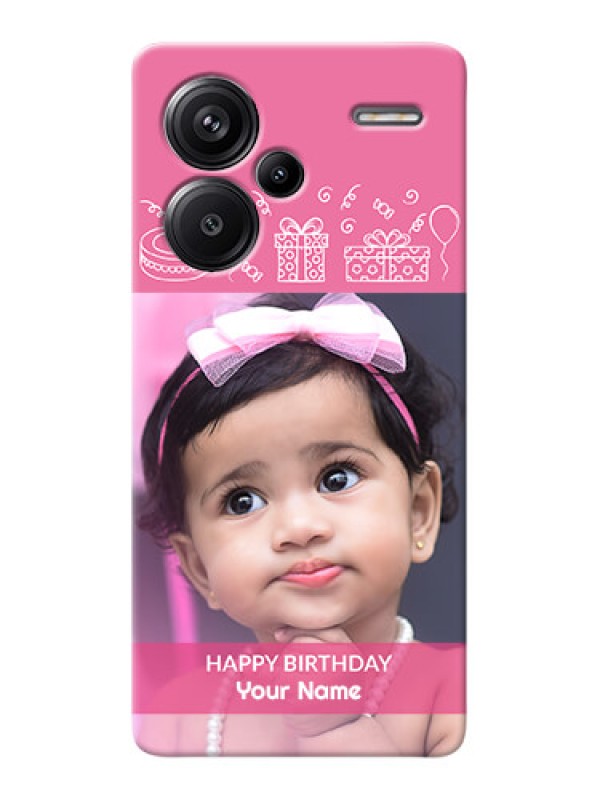 Custom Redmi Note 13 Pro Plus 5G Custom Mobile Cover with Birthday Line Art Design