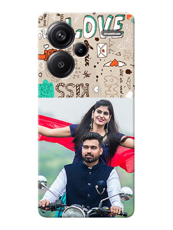 Custom Redmi Note 13 Pro Plus 5G Personalised mobile covers: Love Doodle Pattern