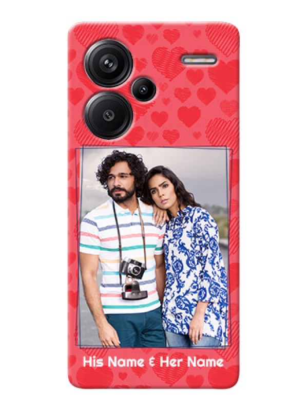 Custom Redmi Note 13 Pro Plus 5G Mobile Back Covers: with Red Heart Symbols Design