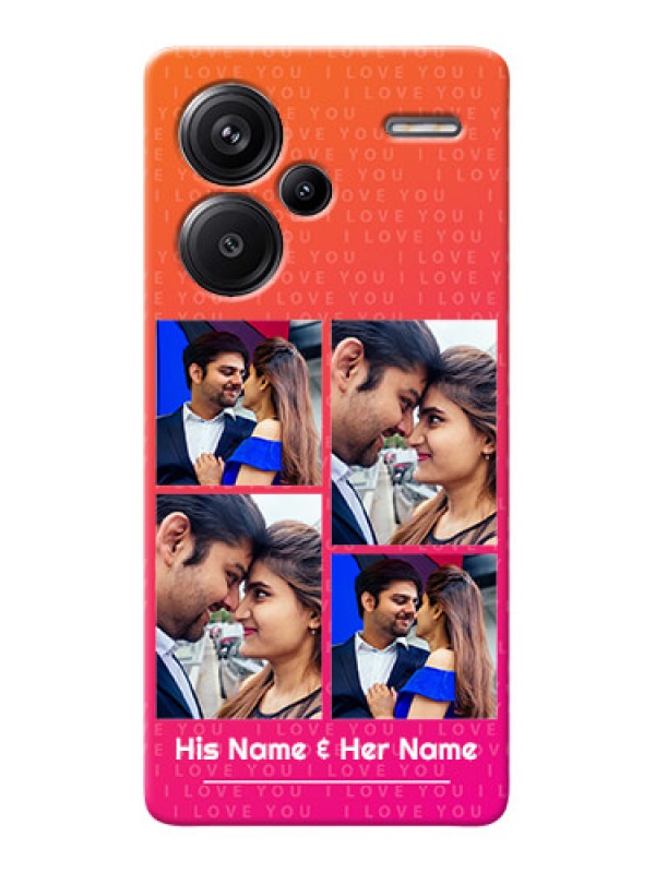 Custom Redmi Note 13 Pro Plus 5G custom back covers: I Love You Pink Design