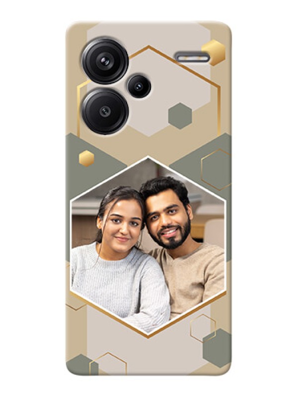 Custom Redmi Note 13 Pro Plus 5G Photo Printing on Case with Stylish Hexagon Pattern Design