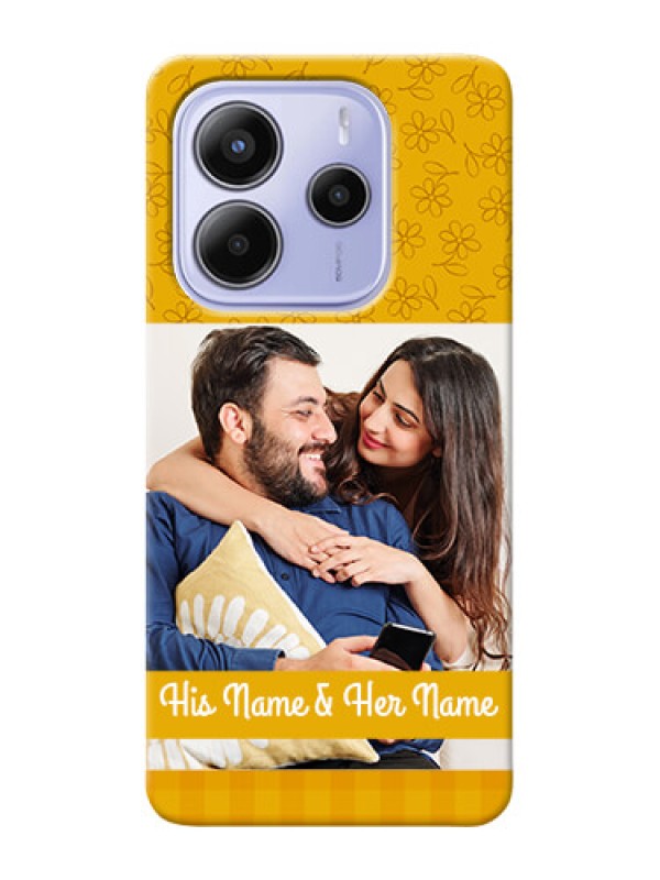 Custom Redmi Note 14 5G mobile phone covers: Yellow Floral Design