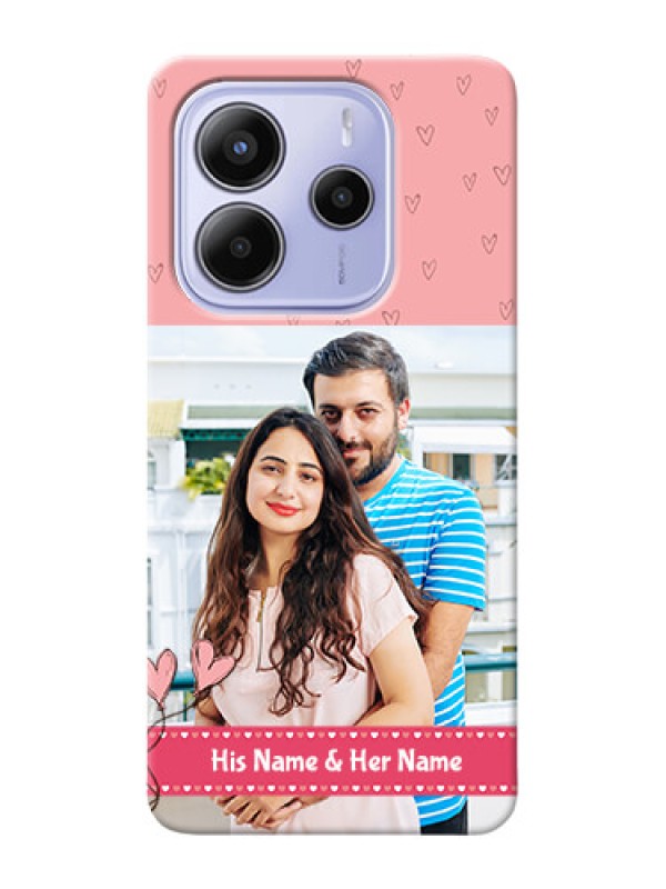 Custom Redmi Note 14 5G phone back covers: Love Design Peach Color