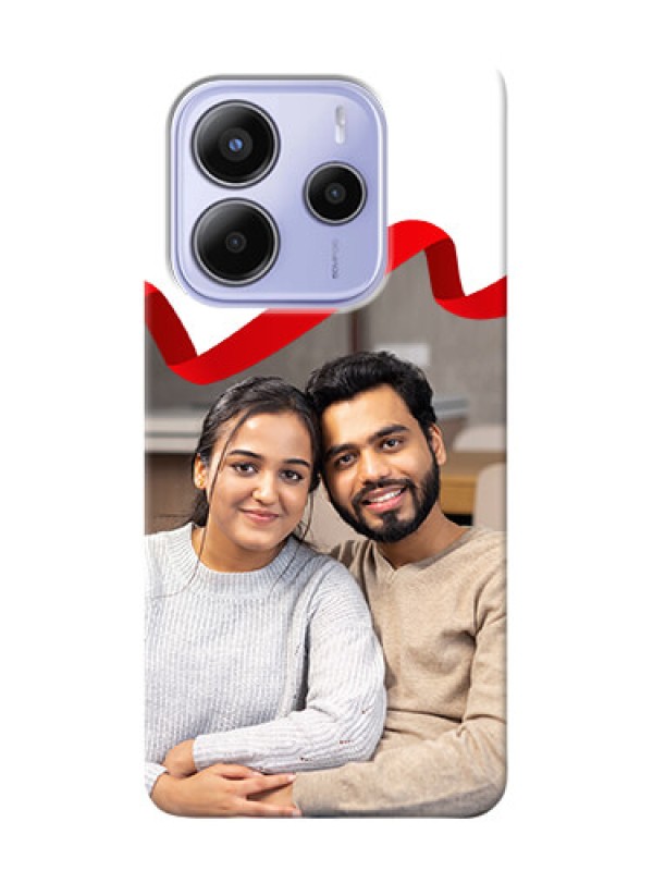 Custom Redmi Note 14 5G custom phone cases: Red Ribbon Frame Design