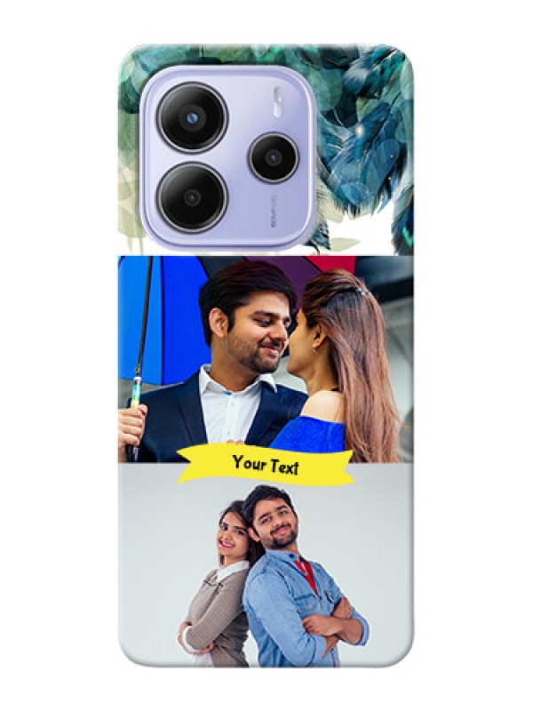 Custom Redmi Note 14 5G Phone Cases: Image with Boho Peacock Feather Design