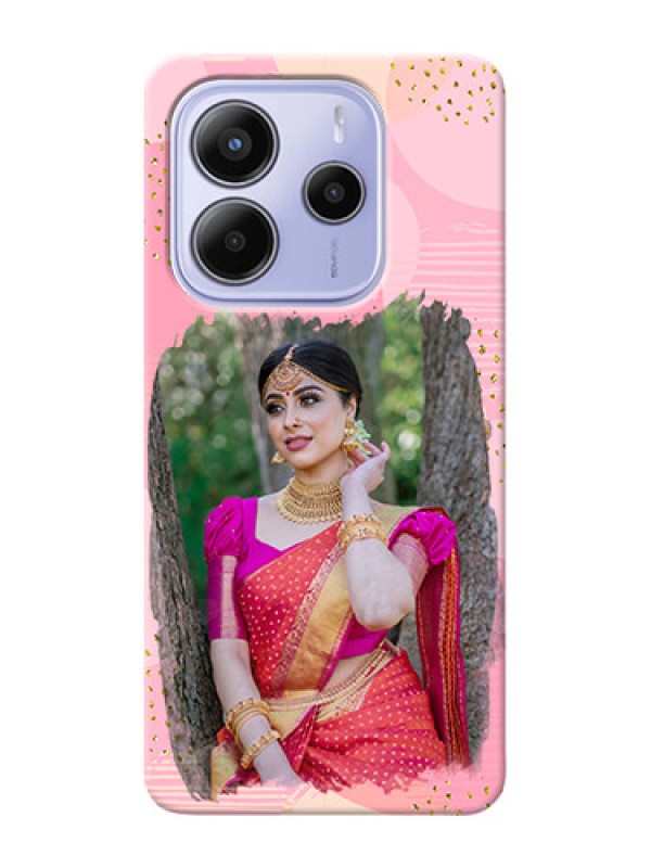 Custom Redmi Note 14 5G Phone Covers for Girls: Gold Glitter Splash Design