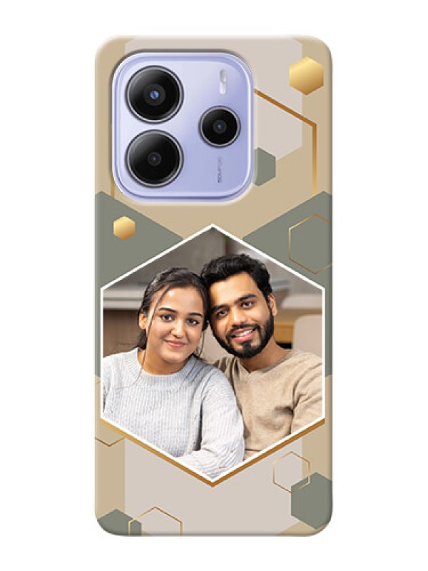 Custom Redmi Note 14 5G Photo Printing on Case with Stylish Hexagon Pattern Design