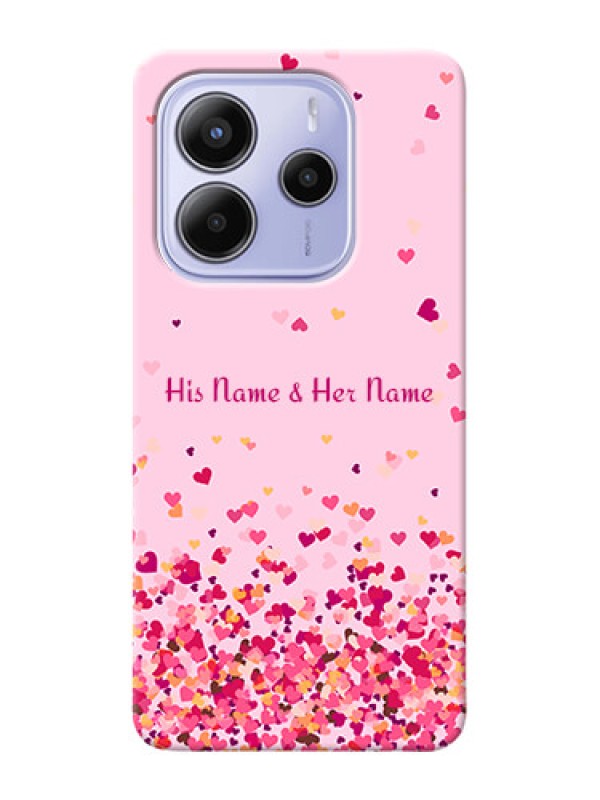 Custom Redmi Note 14 5G Photo Printing on Case with Floating Hearts Design