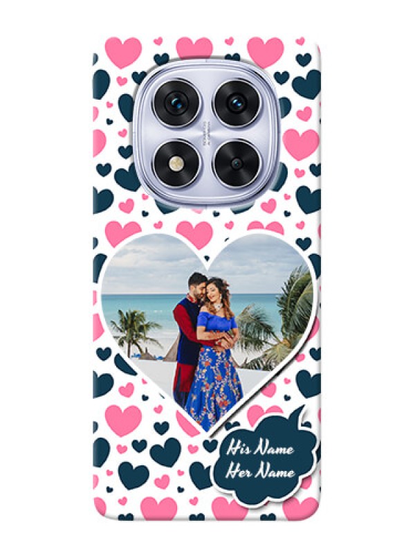 Custom Redmi Note 14 Pro 5G Mobile Covers Online: Pink And Blue Heart Design