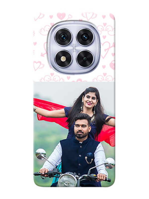 Custom Redmi Note 14 Pro 5G personalized phone covers: Pink Flying Heart Design