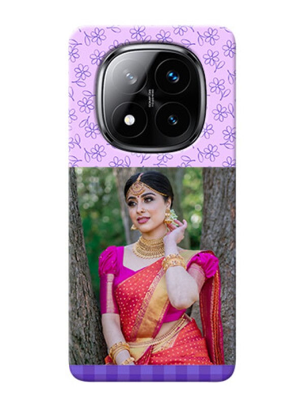 Custom Redmi Note 14 Pro Plus 5G Mobile Cases: Purple Floral Design