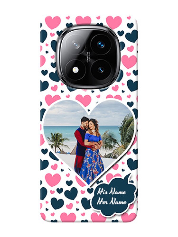 Custom Redmi Note 14 Pro Plus 5G Mobile Covers Online: Pink And Blue Heart Design