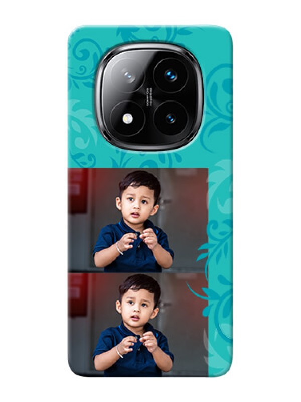 Custom Redmi Note 14 Pro Plus 5G Mobile Cases with Photo and Green Floral Design