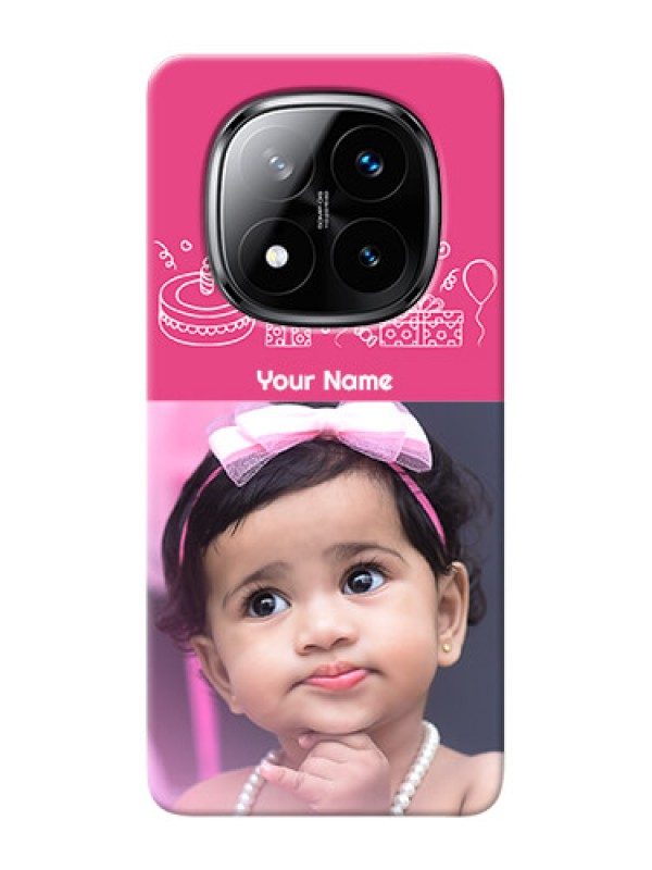 Custom Redmi Note 14 Pro Plus 5G Custom Mobile Cover with Birthday Line Art Design