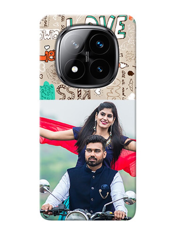 Custom Redmi Note 14 Pro Plus 5G Personalised mobile covers: Love Doodle Pattern