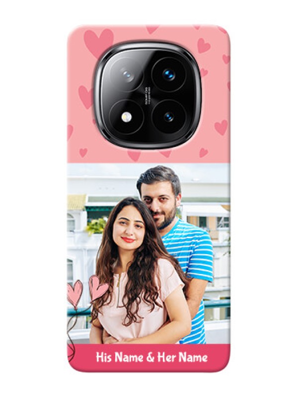 Custom Redmi Note 14 Pro Plus 5G phone back covers: Love Design Peach Color