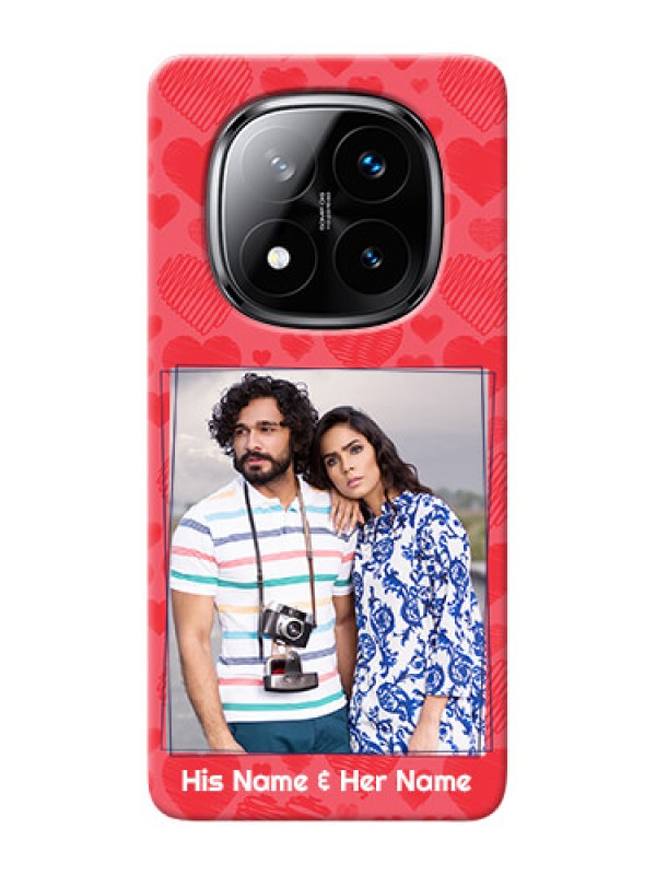 Custom Redmi Note 14 Pro Plus 5G Mobile Back Covers: with Red Heart Symbols Design