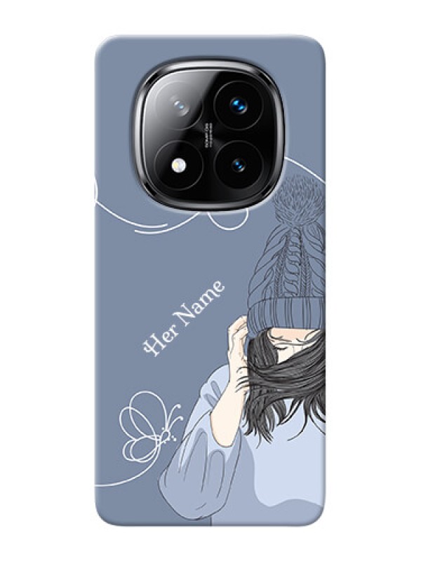 Custom Redmi Note 14 Pro Plus 5G Custom Mobile Case with Girl in winter outfit Design