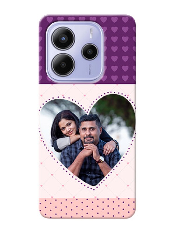 Custom Xiaomi Redmi Note 14 se Custom Hard Phone Case - Violet Love Dots Design
