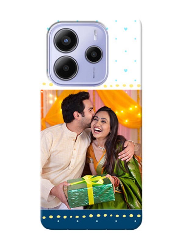 Custom Xiaomi Redmi Note 14 se Custom Hard Phone Case - White And Blue Abstract Design