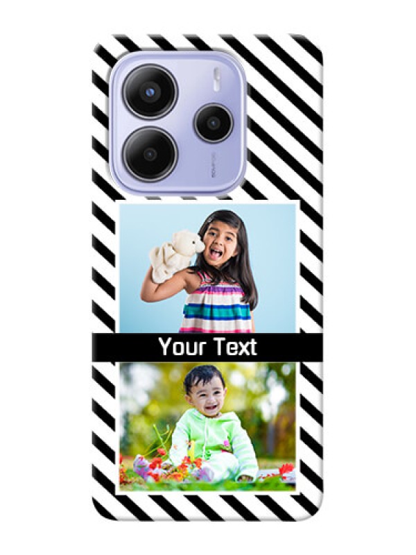 Custom Xiaomi Redmi Note 14 se Custom Hard Phone Case - Black And White Stripes Design