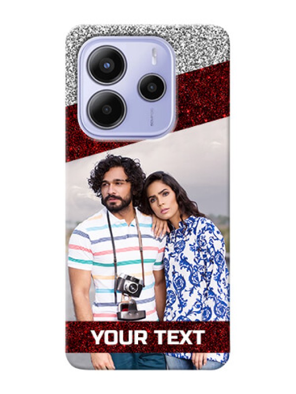 Custom Xiaomi Redmi Note 14 se Custom Hard Phone Case - Image Holder With Glitter Strip Design