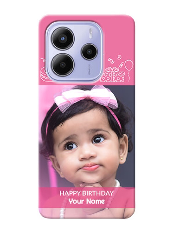 Custom Xiaomi Redmi Note 14 se Custom Hard Phone Case - With Birthday Line Art Design