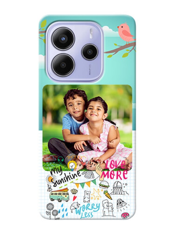 Custom Xiaomi Redmi Note 14 se Custom Hard Phone Case - Doodle Love Design