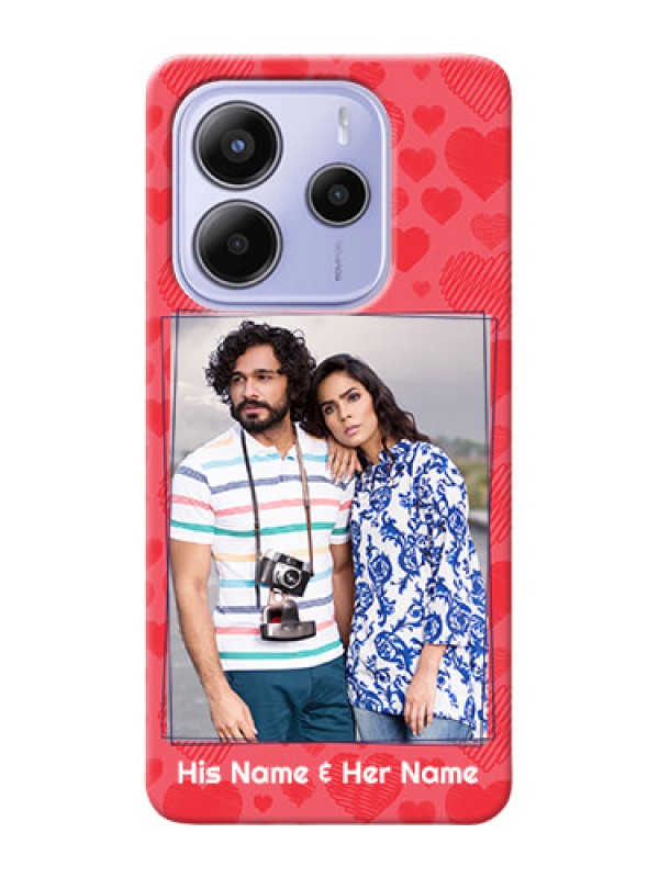 Custom Xiaomi Redmi Note 14 se Custom Hard Phone Case - With Red Heart Symbols Design