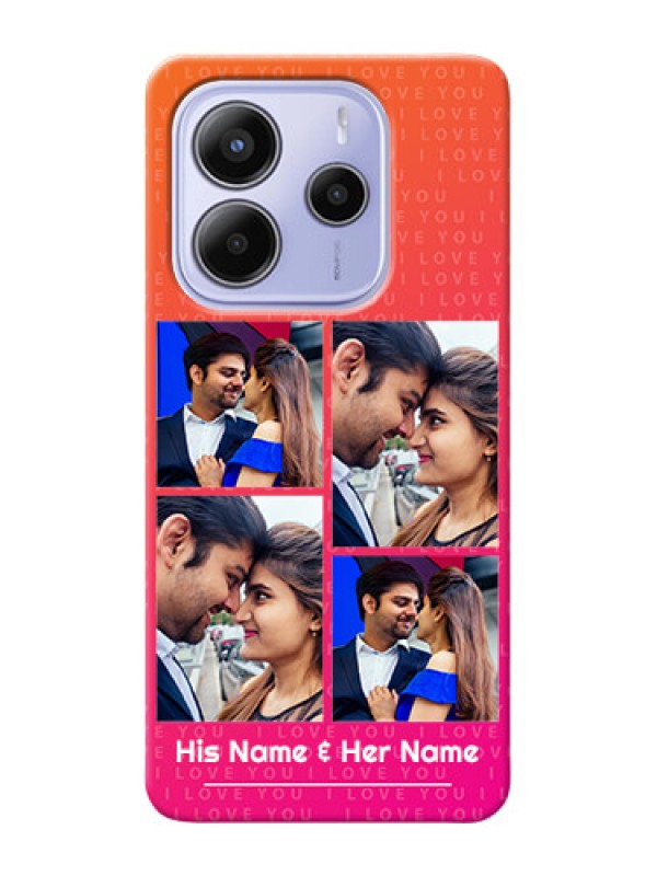 Custom Xiaomi Redmi Note 14 se Custom Hard Phone Case - I Love You Pink Design