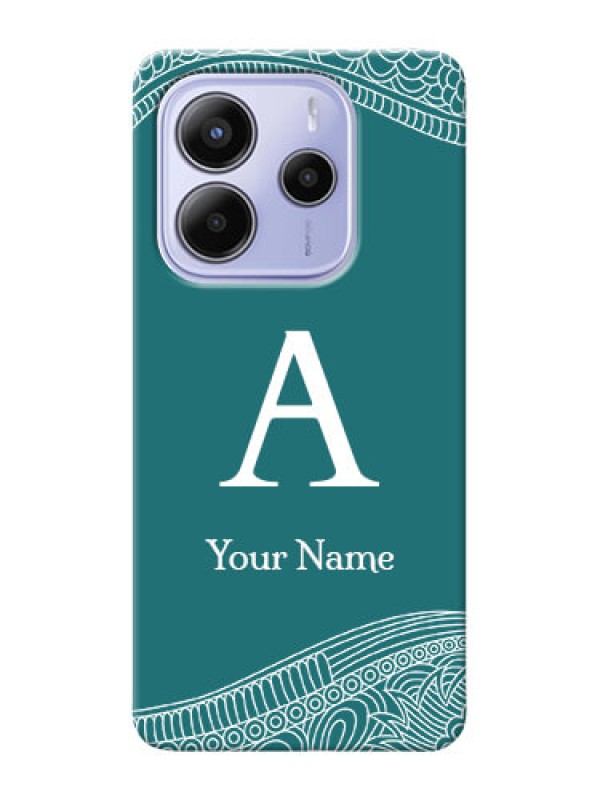 Custom Xiaomi Redmi Note 14 se Custom Hard Phone Case - Line Art Pattern With Custom Name Design