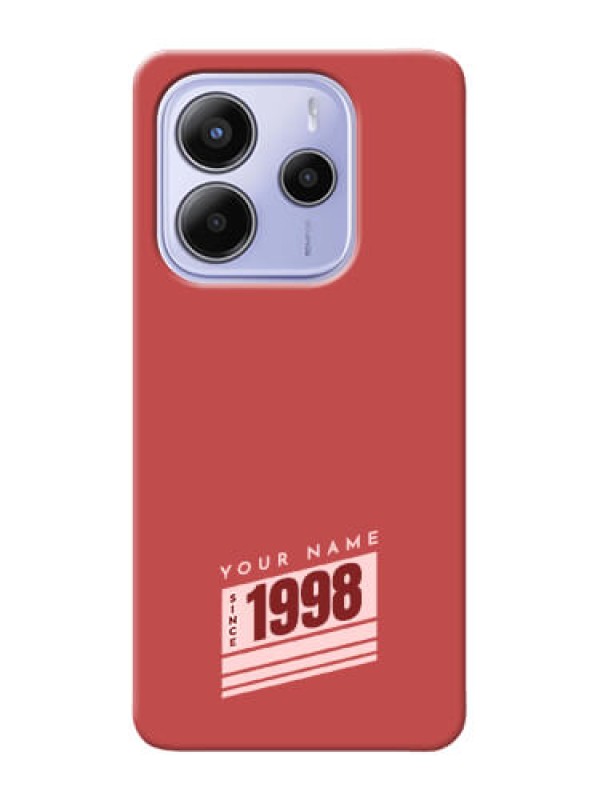 Custom Xiaomi Redmi Note 14 se Custom Hard Phone Case - Red Custom Year Of Birth Design